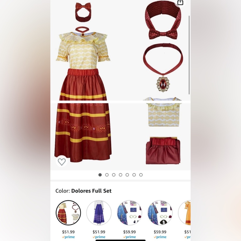 Dolores Women's Red & Yellow Costume Set - Full Outfit